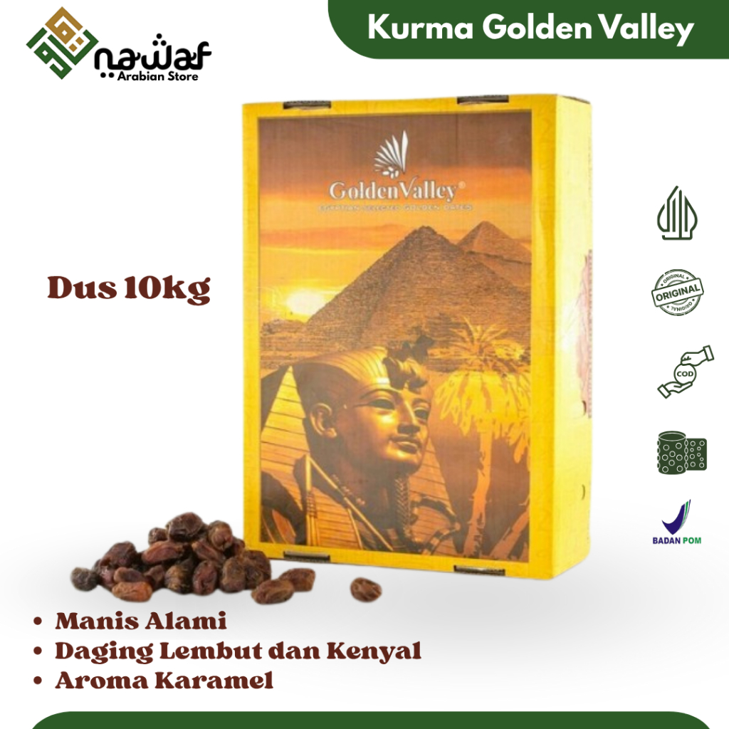 

Kurma Mesir Golden valley 1dus 10kg Basah Golden valley