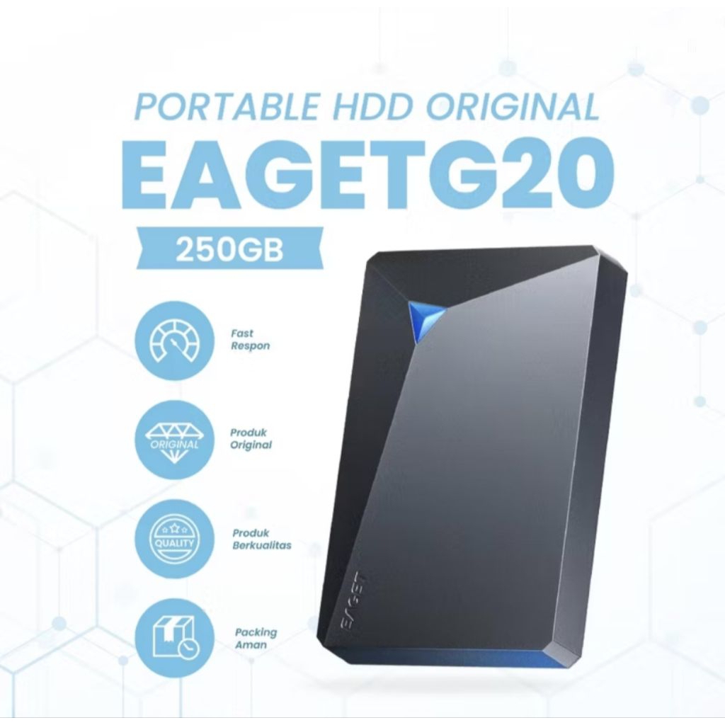 EAGET G20 Portable Harddisk 250GB / Harddisk External Harddisk Eksternal EAGET G20 250GB