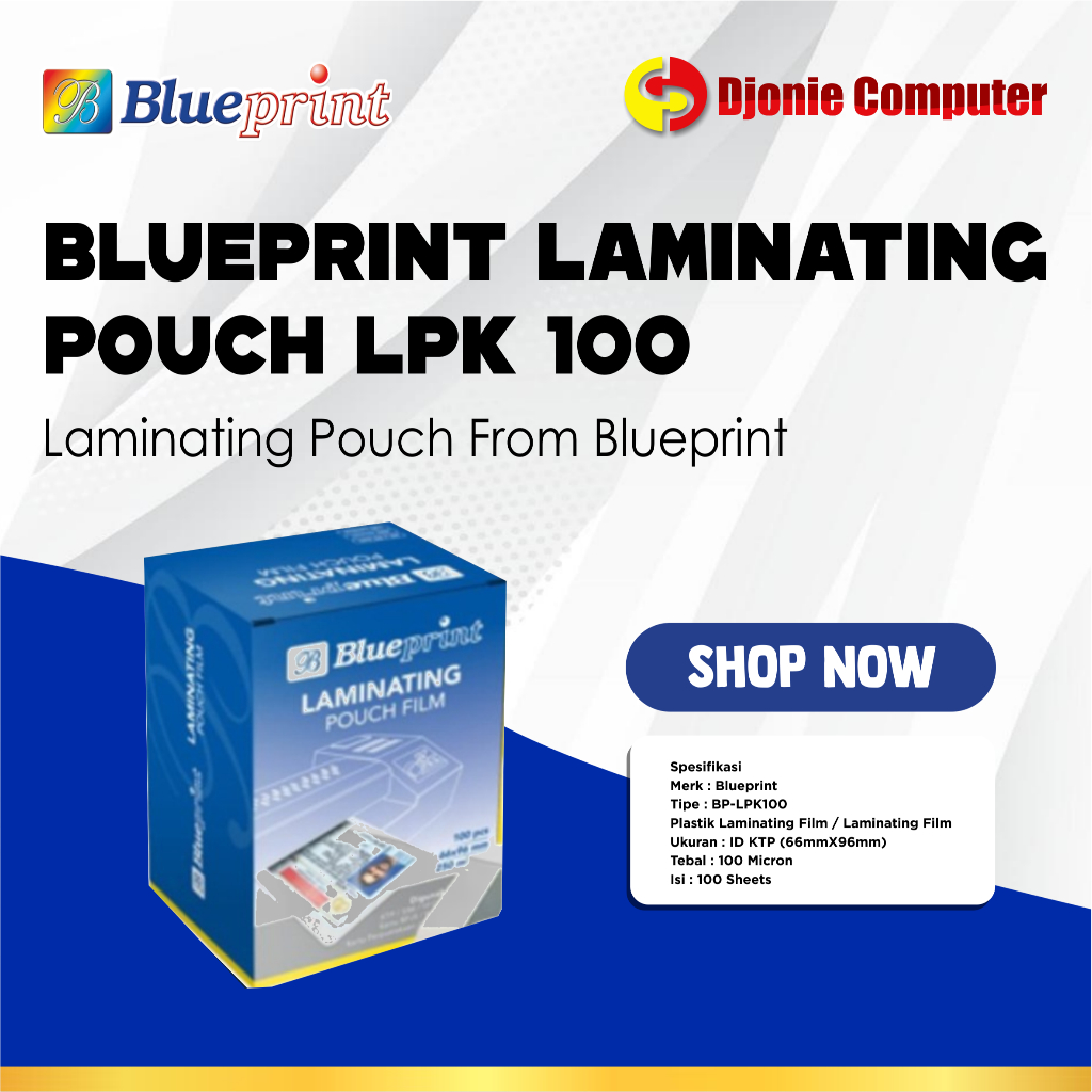 

Blueprint Laminating Pouch LPK 100 KTP