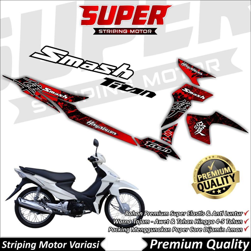 Stiker Smash Titan Anti Luntur keren Striping Smash Titan Striping Suzuki Smash Titan Hayabusa