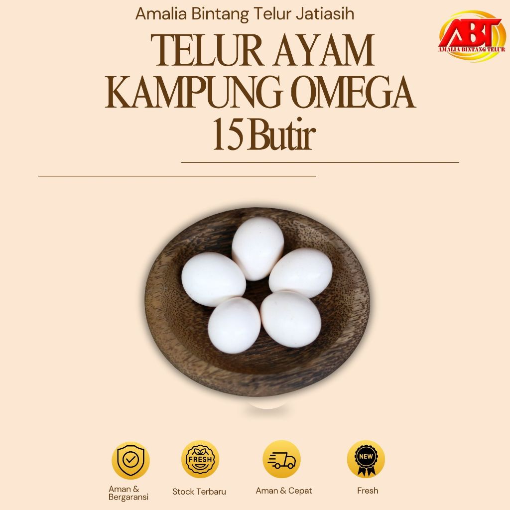 

ABT JATIASIH - Telur Ayam Kampung Omega isi 15 Butir Lezat dan Bergizi (FRESH-CEPAT-BERGARANSI)