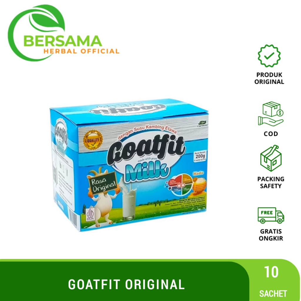 

Goatfit Milk Origial 10 Sachet | Susu Kambing Etawa Plus Royal Jeli | Goat Fit Full Cream Per Box