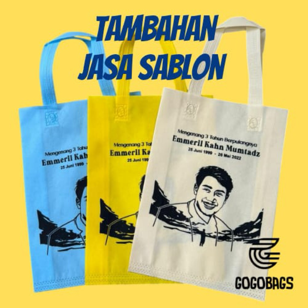 

Produk ini Hanya Tambahan jasa sablon saja,Belum sama Tas