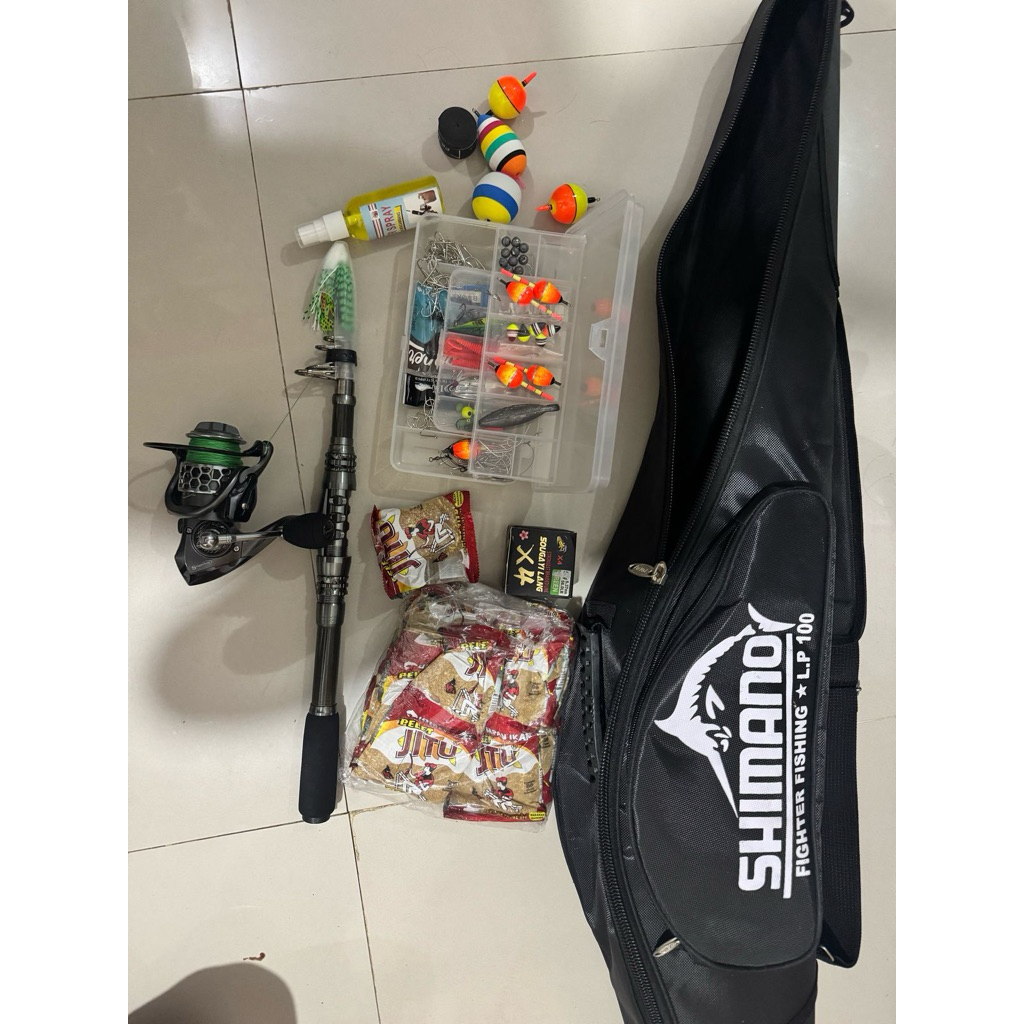 Paket Komplit Sougayilang Joran Pancing Set 2.1Mtr Carbon Joran 3000 Reel