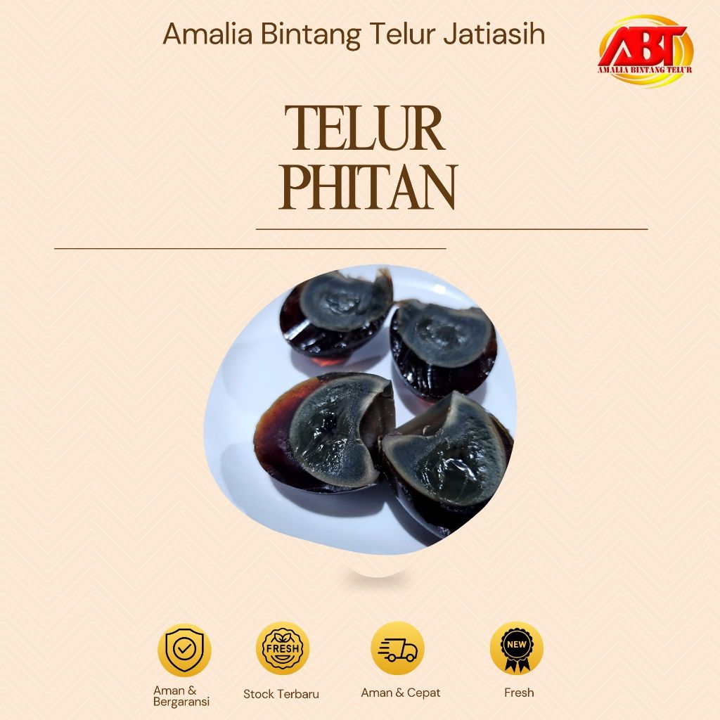 

ABT JATIASIH - Telur Phitan atau Telur Pidan 1 butir Lezat dan Bergizi (FRESH-CEPAT-BERKUALITAS)