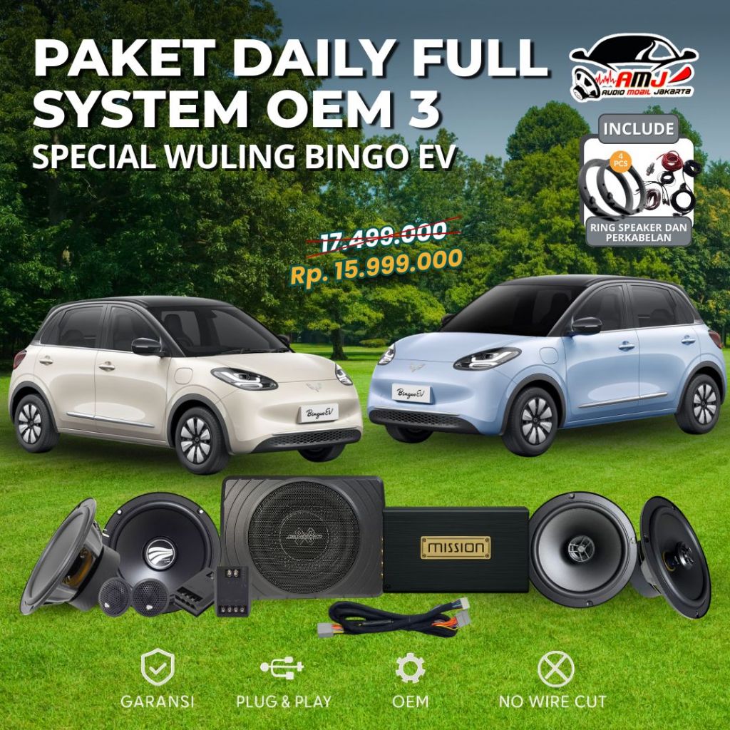 PAKET FULL SYSTEM OEM 3 / PAKET SPEAKER MOBIL BINGO EV / PAKET AUDIO MOBIL FULLSET BERKUALITAS