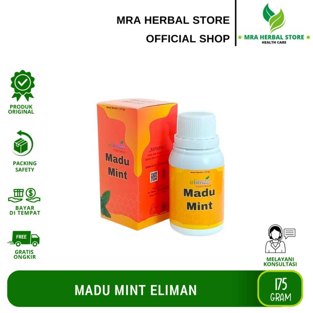 Madu Mint Eliman 175 Gr | Madu Batuk Dewasa Eliman | Madu Batuk Eliman Original