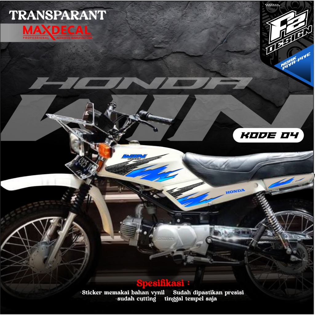 STIKER HONDA WIN 100 STRIPING HONDA WIN 100 / STIKER WIN 100 / STRIPING WIN 100 TRANSPARAN KODE 04