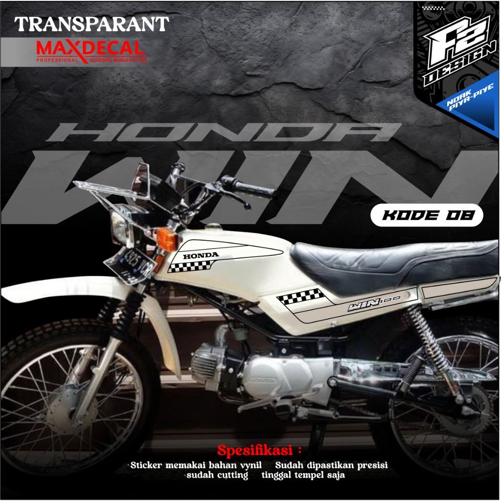STIKER HONDA WIN 100 STRIPING HONDA WIN 100 / STIKER WIN 100 / STRIPING WIN 100 TRANSPARAN KODE 08