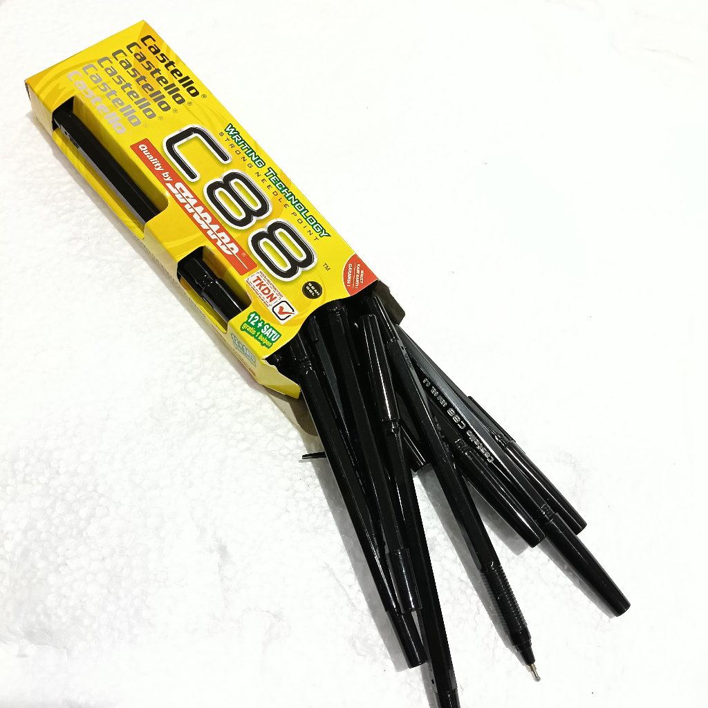 

PENA STANDARD C88 HITAM BIRU BALLPOINT 1 KOTAK 12+1 PCS