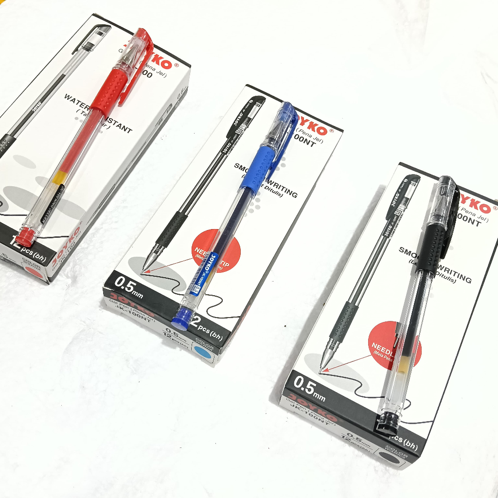 

PENA JOYKO JK-100 / JK-100NK PULPEN CAIR HITAM BIRU MERAH 1 KOTAK