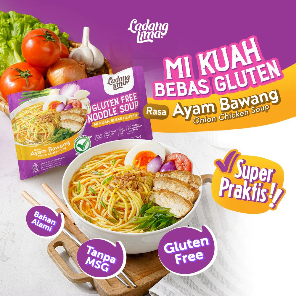 

Mie Gluten Free Ladang Lima - Rasa Ayam Bawang