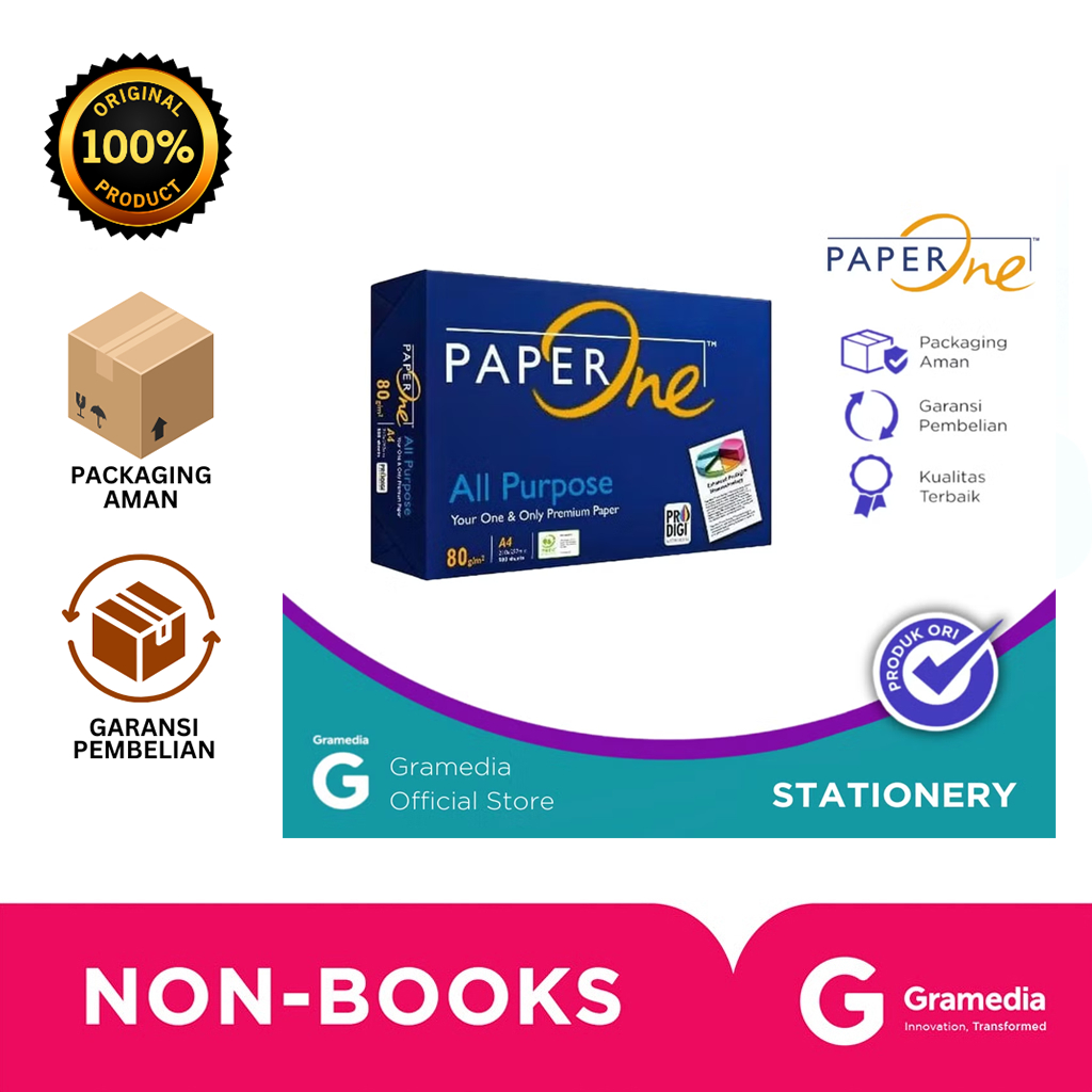 

Gramedia Bali - *HOT ITEM* PAPER ONE FC 80 GR A4 / Kertas HVS Paper One Fc A4 80Gsm 500 Sheets