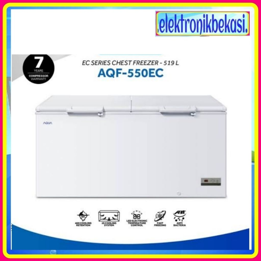 AQUA CHEST FREEZER AQF550EC / BOX FREEZER AQUA 519 LITER AQF-550EC  / CHEST FREEZER AQUA AQF 550 EC