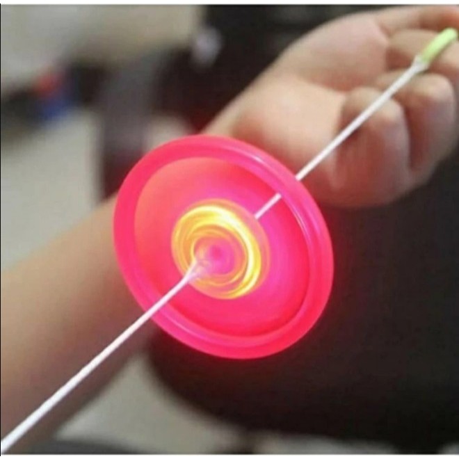 Mainan Gasing Jantra Tali Tarik Jadul Plastik LED