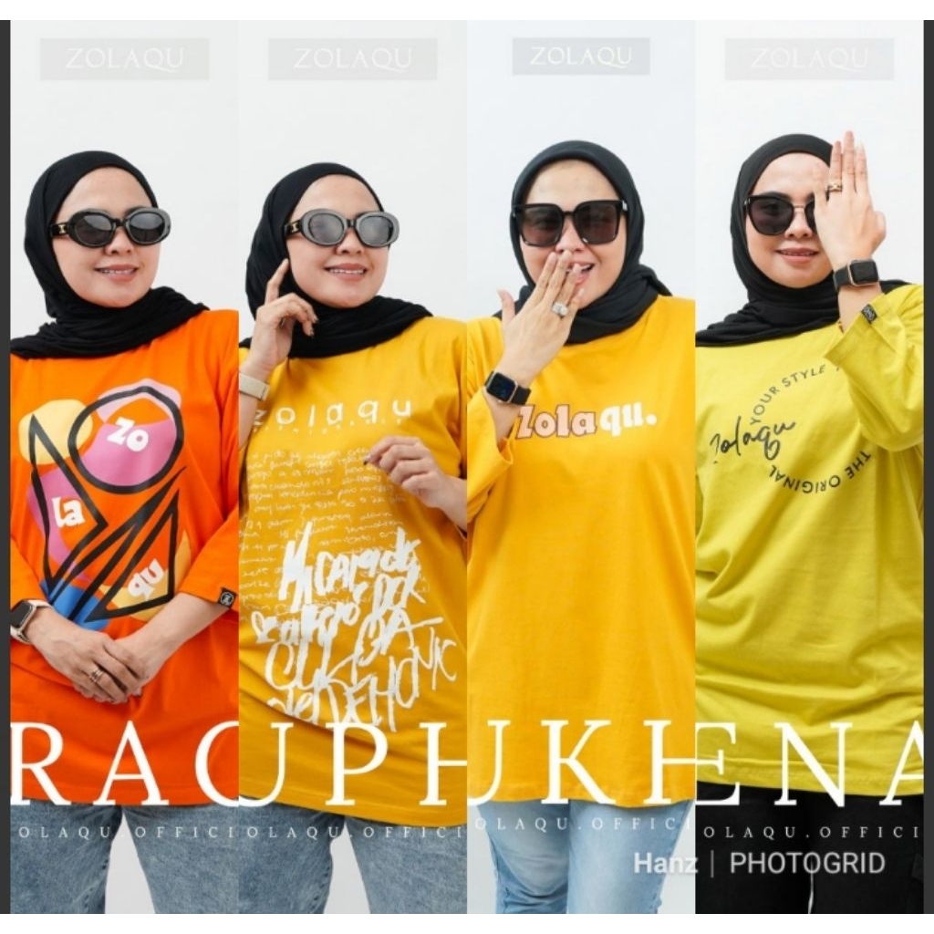ZOLAQU Original Terbaru - Oversize Seri Warna Lemon Mustard dan Orange.
