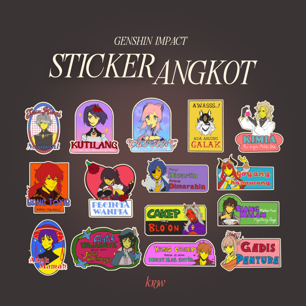 

Sticker Angkot Genshin Impact (Satuan)