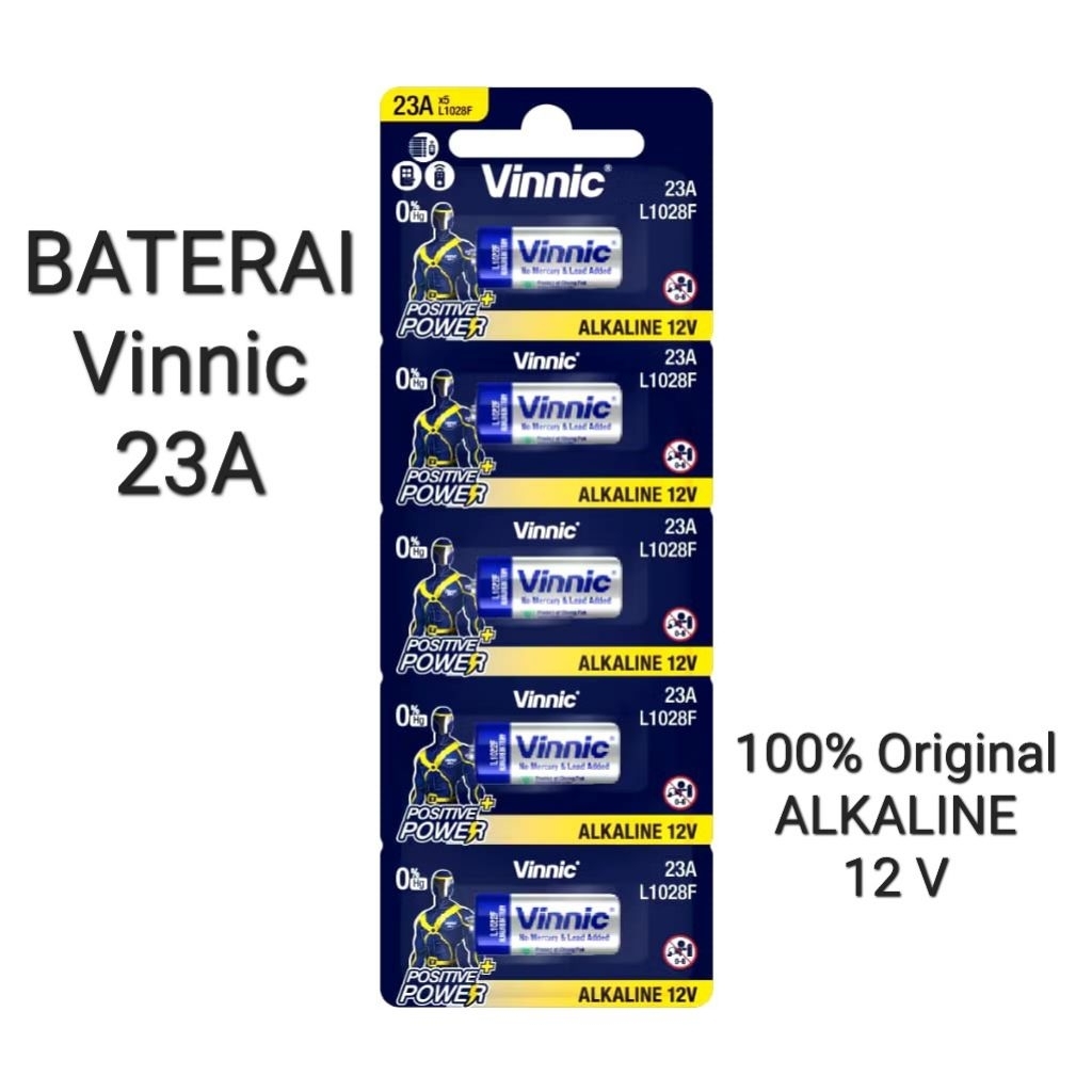 BATERAI ALKALINE VINNIC 23A DAN 27A BATERAI ORIGINAL 12 V