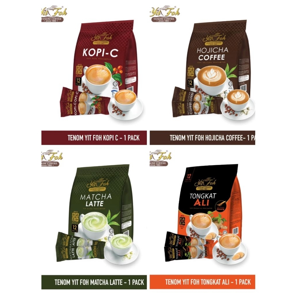 

Kopi Tenom Yit Foh Coffee Tongkat Ali Kopi C Matcha Latte