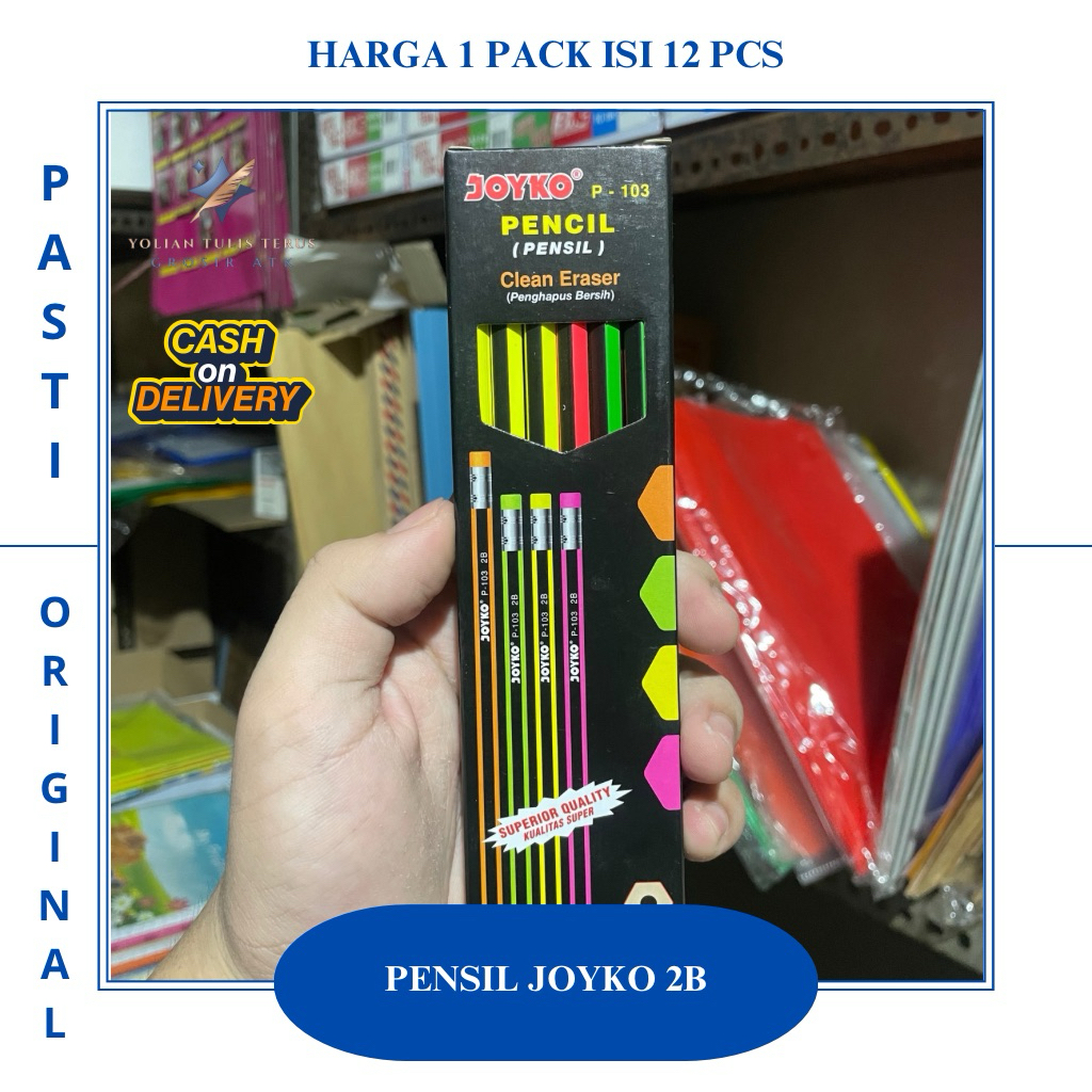 

Pensil 2B Joyko Dengan Penghapus P-103 1 Pack (12 pcs)