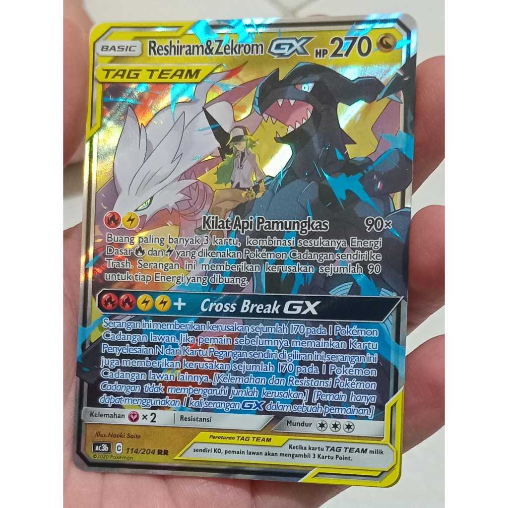 Kartu Reshiram Zekrom GX Tag Team