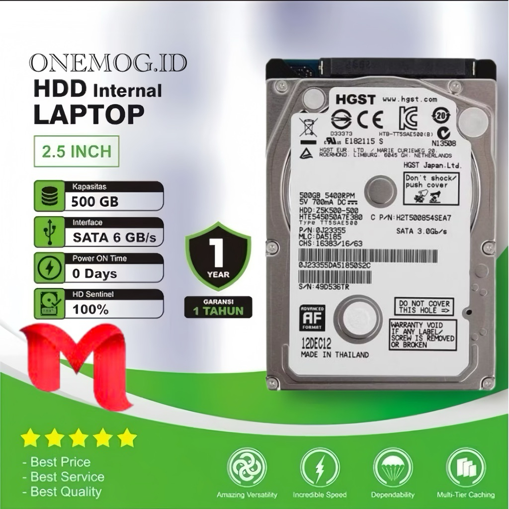 Hardisk 500GB HGST Slim Sata 2.5 Inchi Baru - HDD 500GB / Hardisk Laptop 500GB Promo