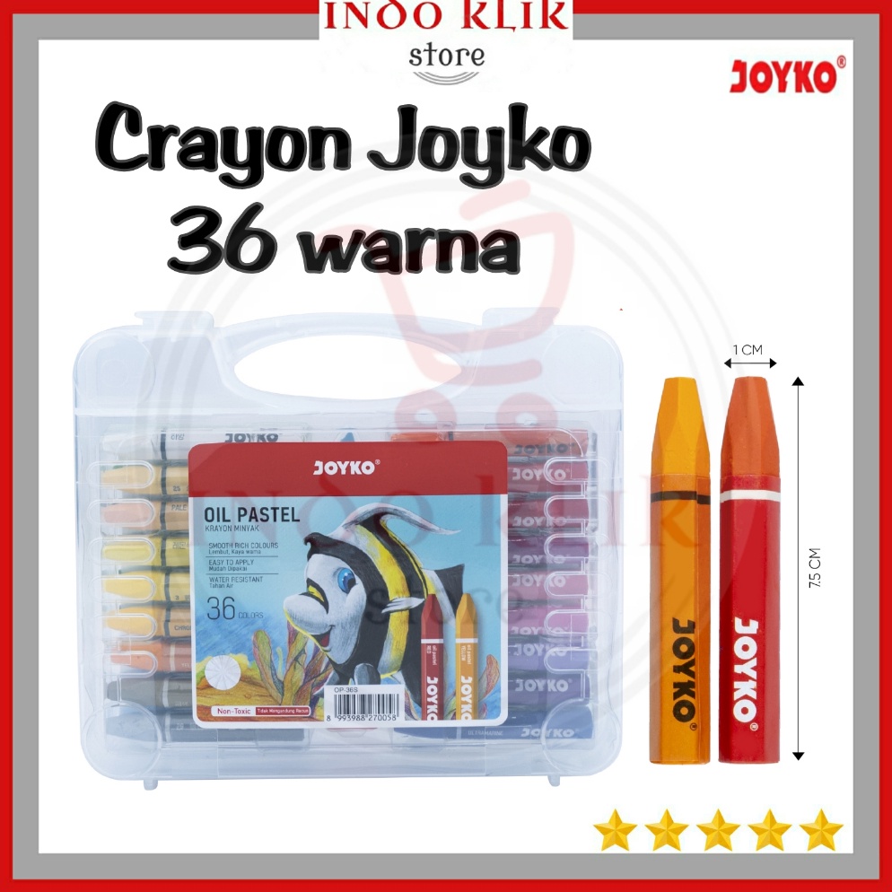 

KODE T83C Crayon Joyko OP36S Krayon minyak 36 Warna Oval Oil Pastel Crayon Non Toxic OP 36 S