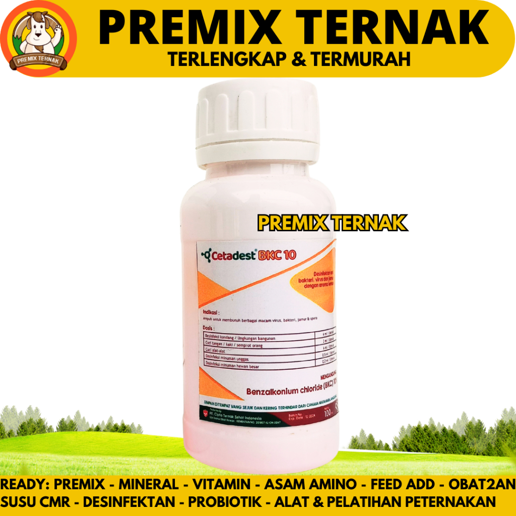 CETADEST BKC 100ML - Desinfektan Ampuh Aman Spektrum Luas Ayam Sapi Babi Kambing Domba like Rodalon