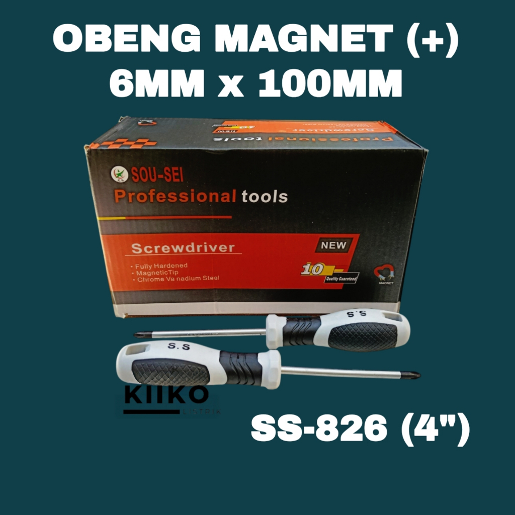 OBENG MAGNET (+) SOU-SEI 826 6MM / OBENG MAGNET (+) 6MM x 100MM / OBENG MAGNET (+) 6MM x 150MM