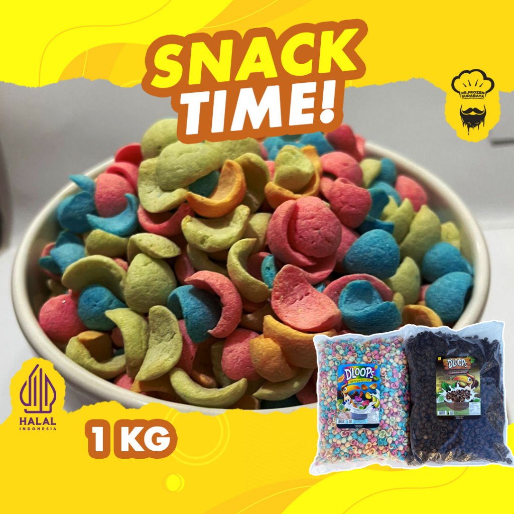 

[1 KG] DLoops Sereal Rasa Coklat Fruit Mix Dloops CORNPUFF