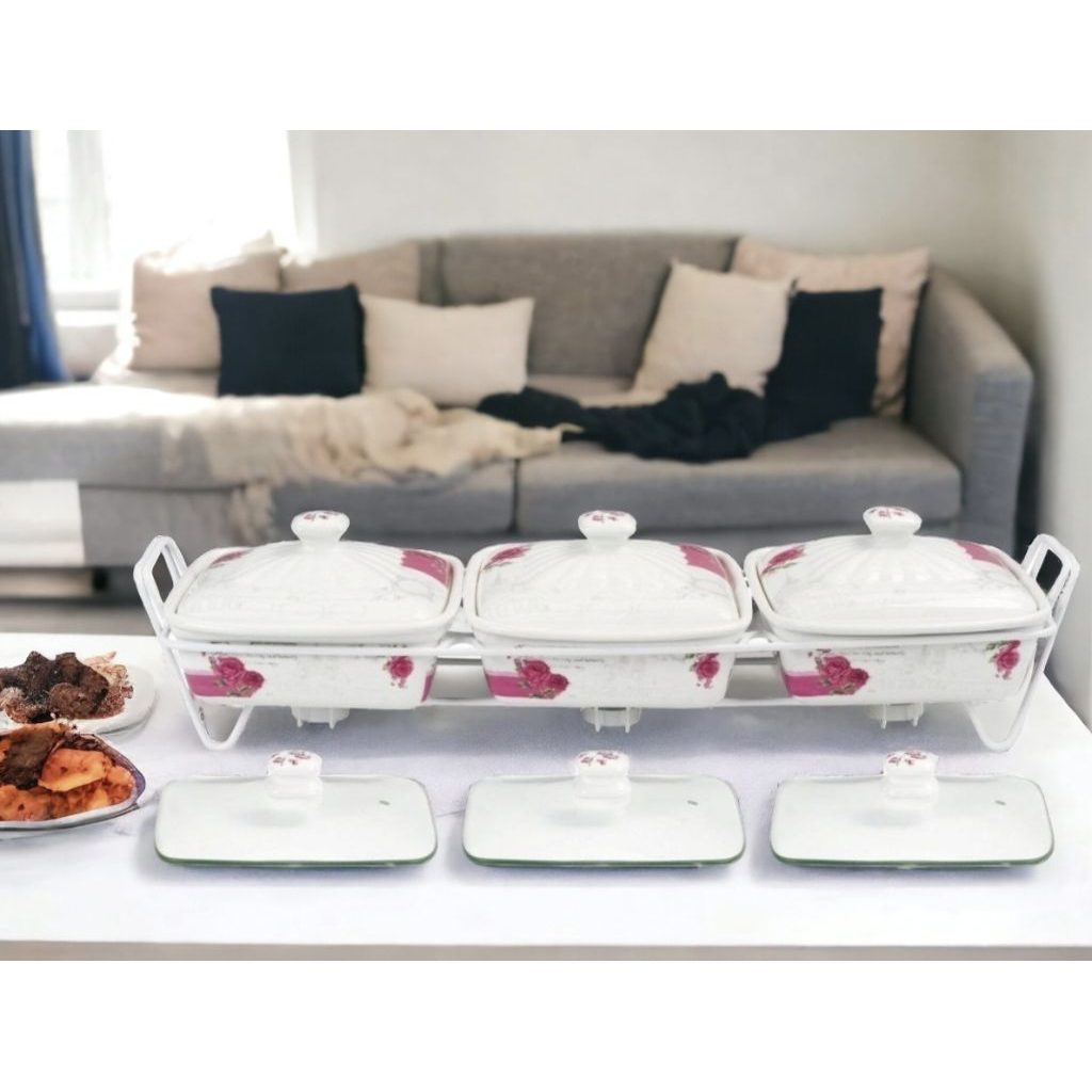 Food warmer VICENZA, Penghangat Makanan Persegi Clara Hc45 Eternity dilengkapi 2 jenis tutup wadah s