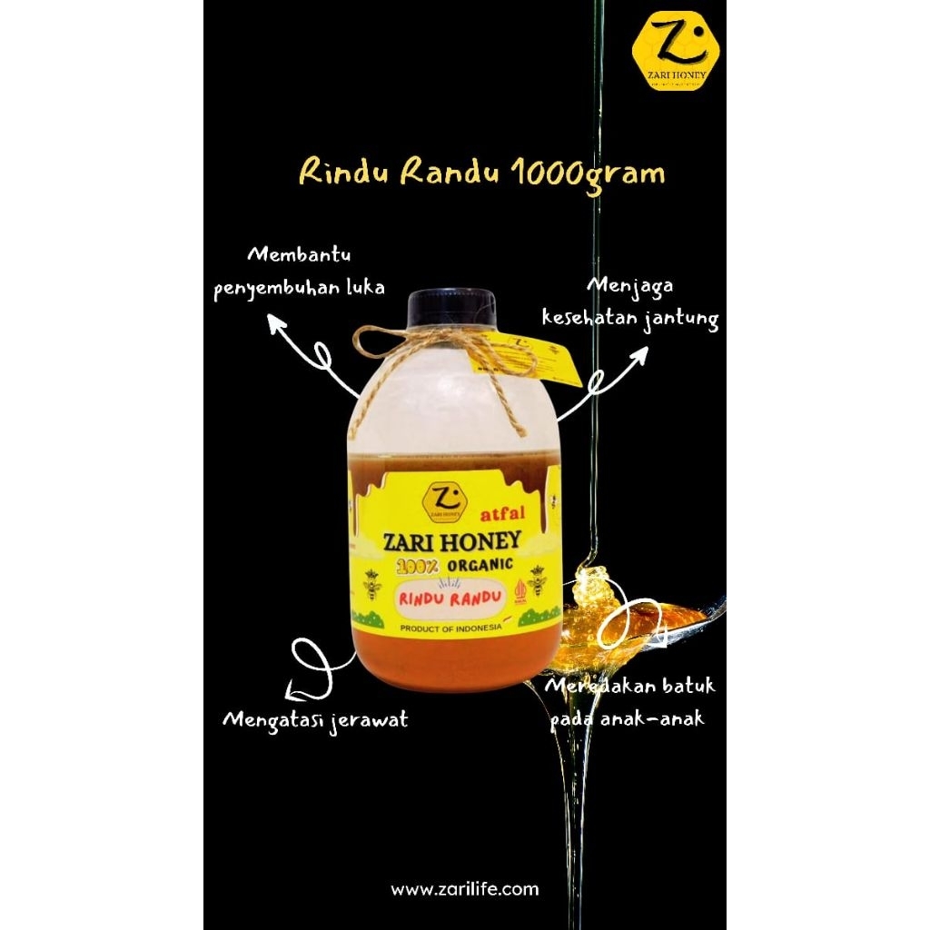 

Madu Murni Asli Hutan 1kg | ZARI HONEY RINDU RANDU