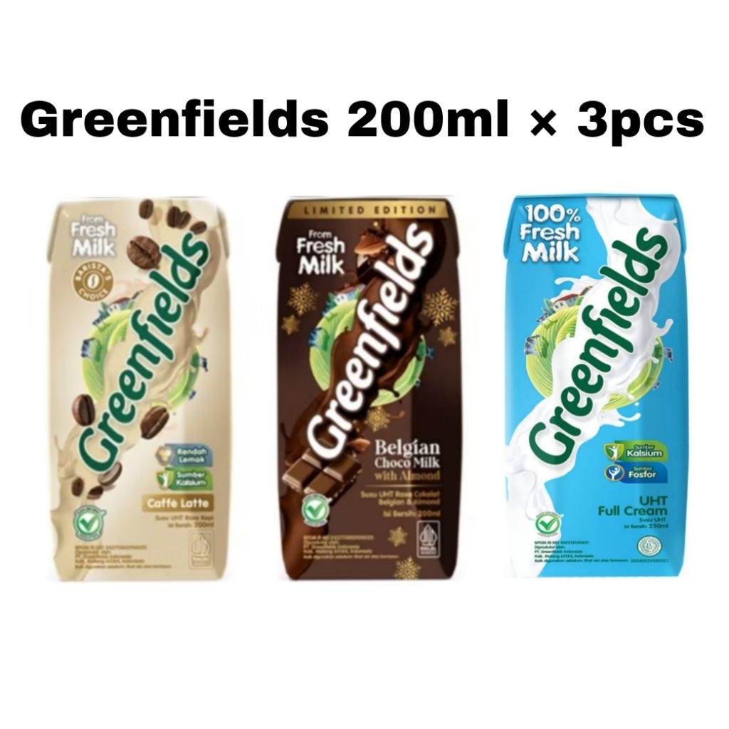 

Greenfields Susu UHT 200ml × 3pcs