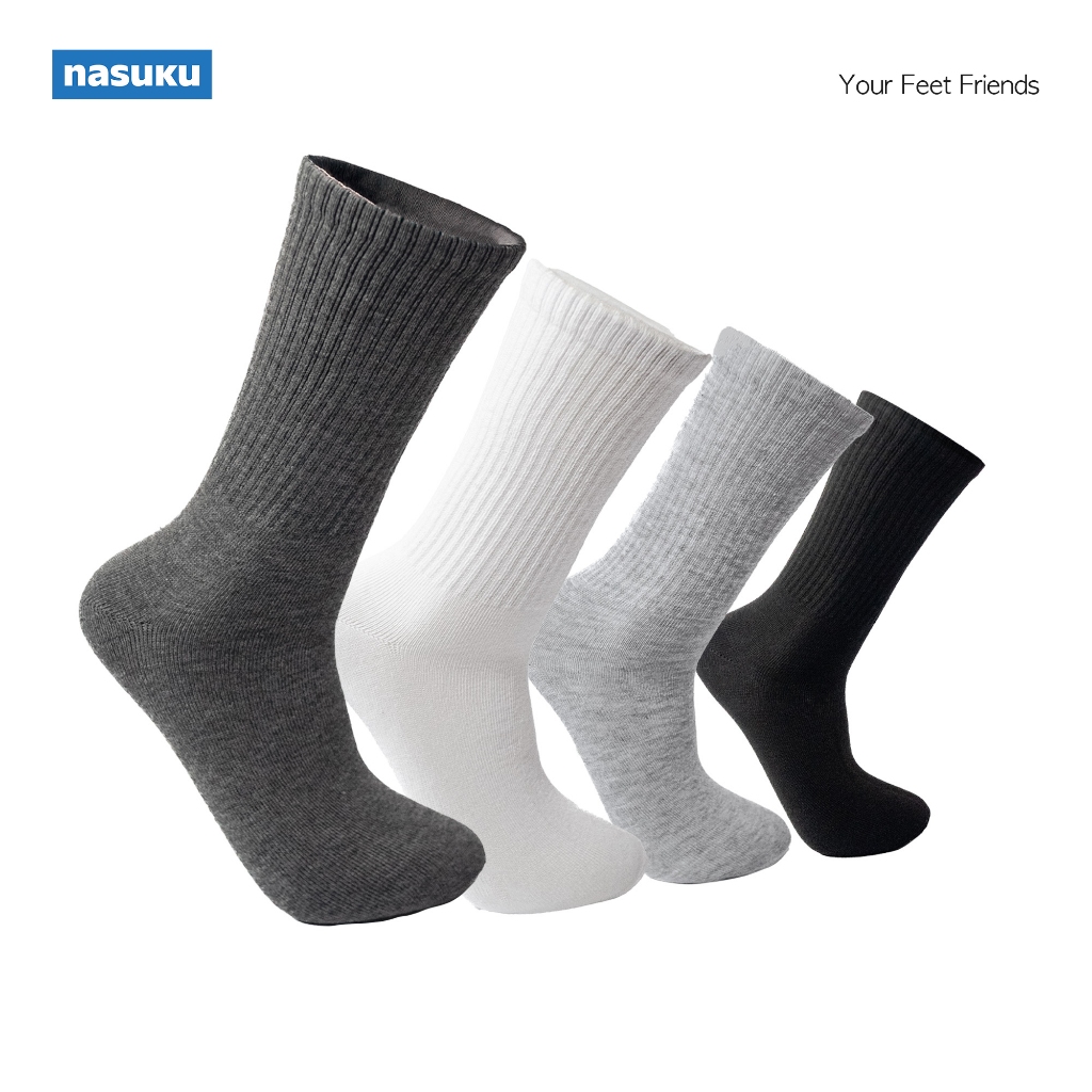 NASUKU - Kaos Kaki Oldschool - Kaos Kaki Polos Katun Pria Wanita