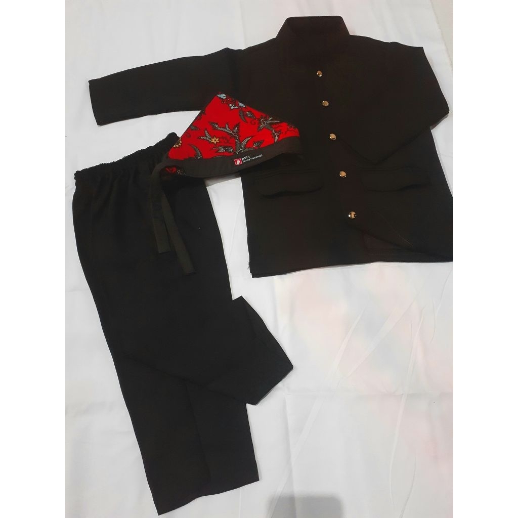 SETELAN BAJU ADAT BANYUWANGI PREMIUM SERAGAM ADAT TK-SD-SMP JAWA-SUNDA KATUN HALUS & ADEM