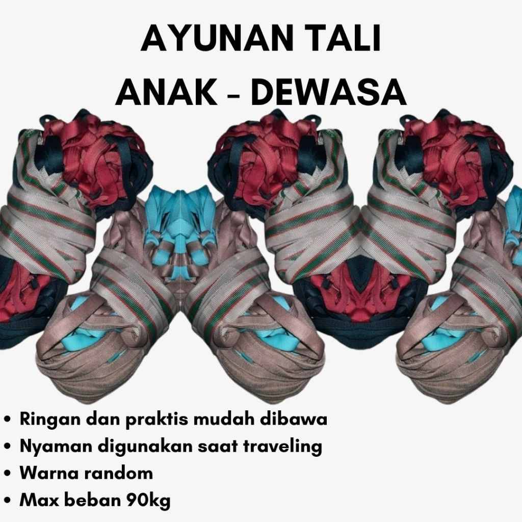 Hammock Gantung Kain Tebal Ayunan Dewasa Pohon Tali Besar