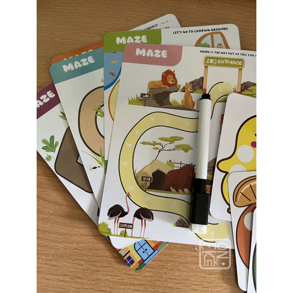 Paket Kids Activity Maze Reusable + Sticker Dot | Edukasi Anak | Goodie Bag | Bisa Custom