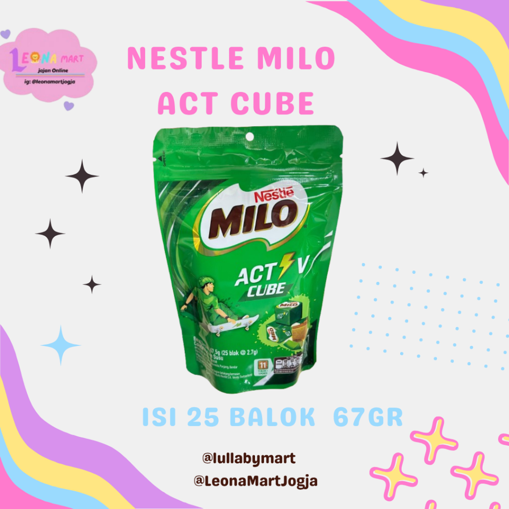

Nestle Milo ACT V Cube Kemasan 67,5g (isi 25 BLOK)