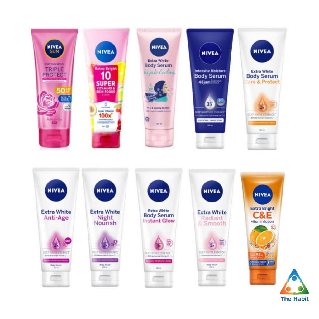 (The Habit) Nivea Extra White Instant Glow body serum 180 ml / Hand Body Lotion ~ Original 100%