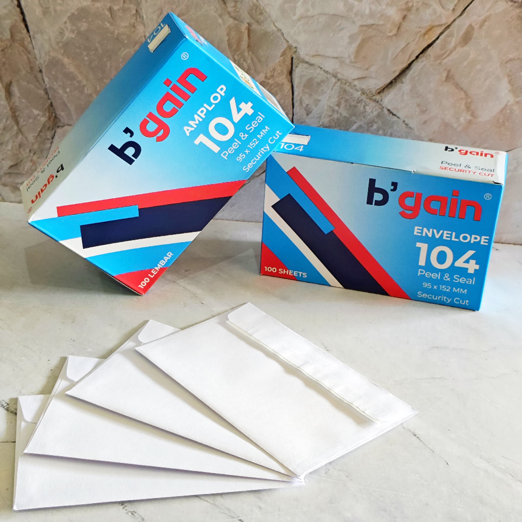 

SATU PACK ( 100 Lembar x 70 Gsm ) Amplop Sedang Polos B'Gain 104
