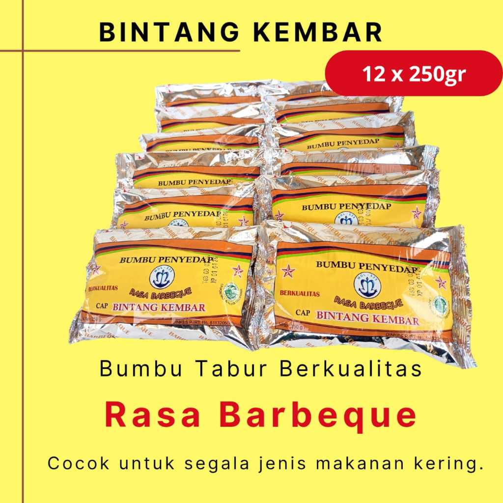 

Bumbu Tabur Rasa Barbeque merk Bintang Kembar mdl 525 1 Bal ( 12 sachet x 250gr )