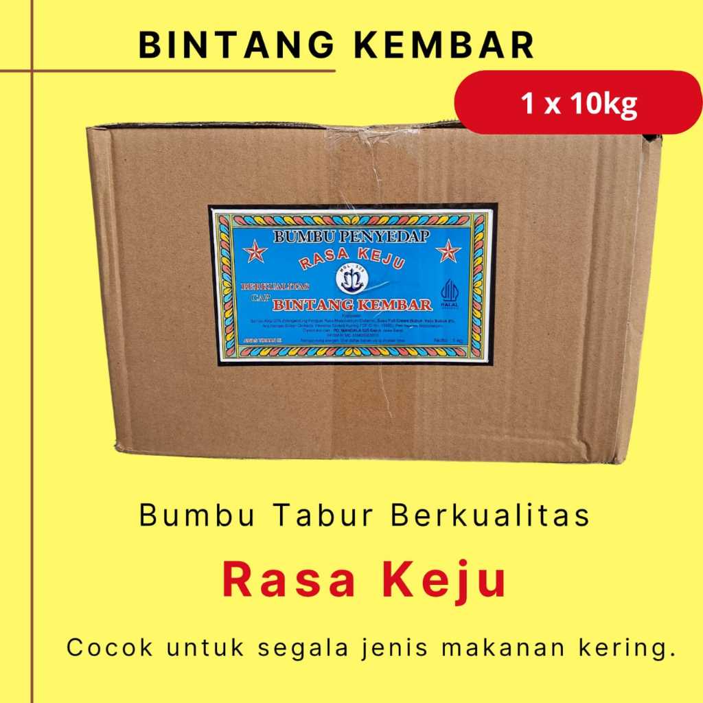 

Bumbu Tabur Rasa Keju merk Bintang Kembar mdl 525 1 Dus (1000gr x 10 sachet)