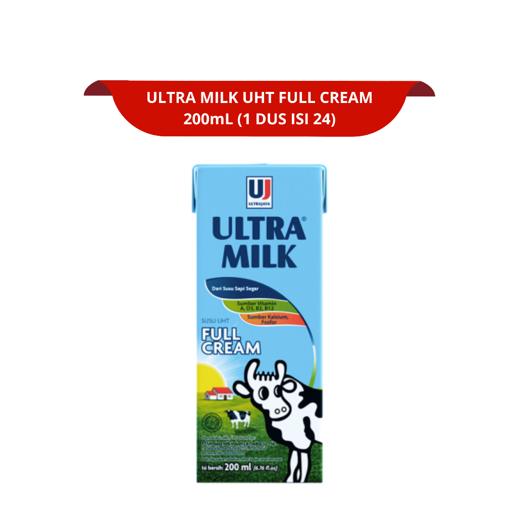 

[1 DUS ISI 24] ULTRA MILK UHT 200mL COKLAT - FULL CREAM - STRAWBERRY - TARO