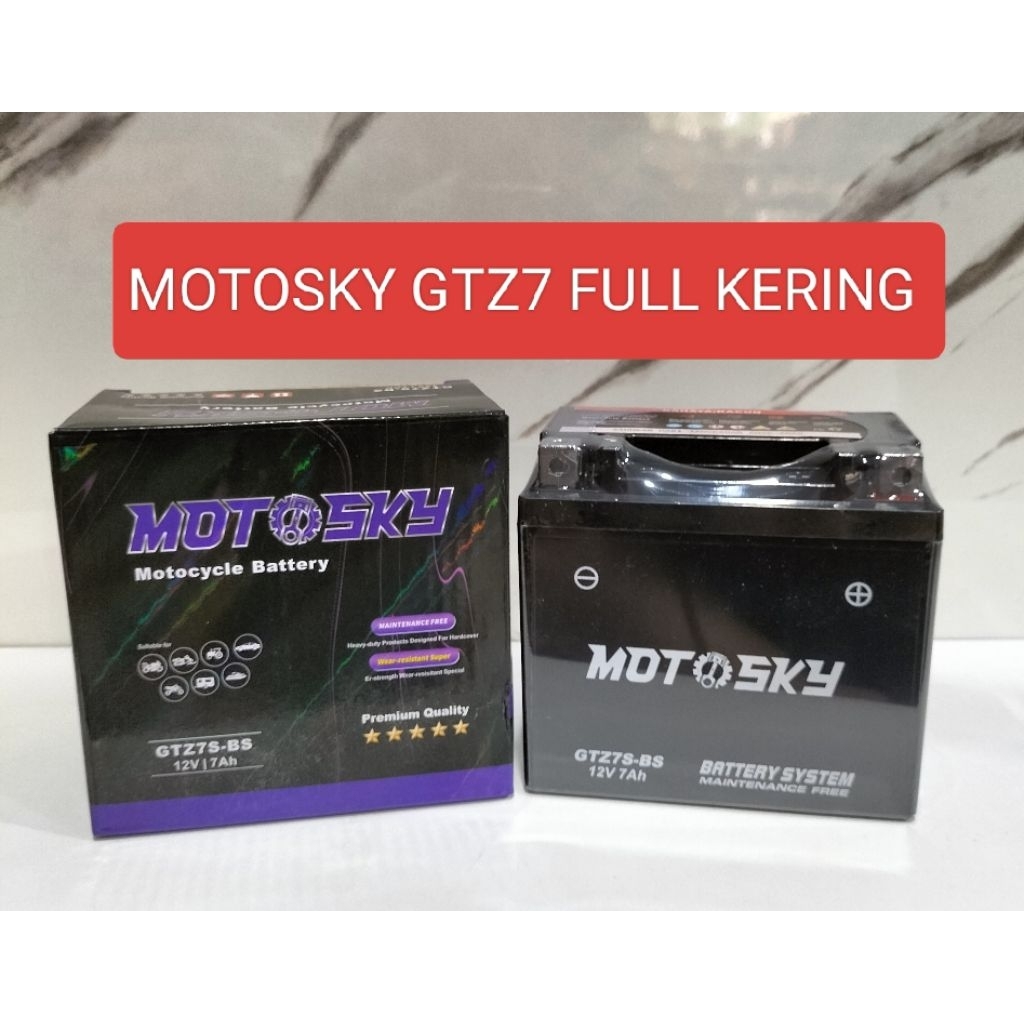 AKI MOTOR MURAH MOTOSKY GTZ7 ( 7 AH ,12 VOLT ) FULL KERING