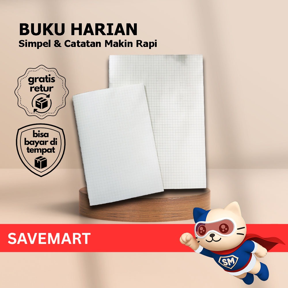 

Buku Harian Kotak-Kotak Multifungsi Anti Berantakan Rapi Notebook Kotak Simpel Buku Tulis Grid Style Catatan