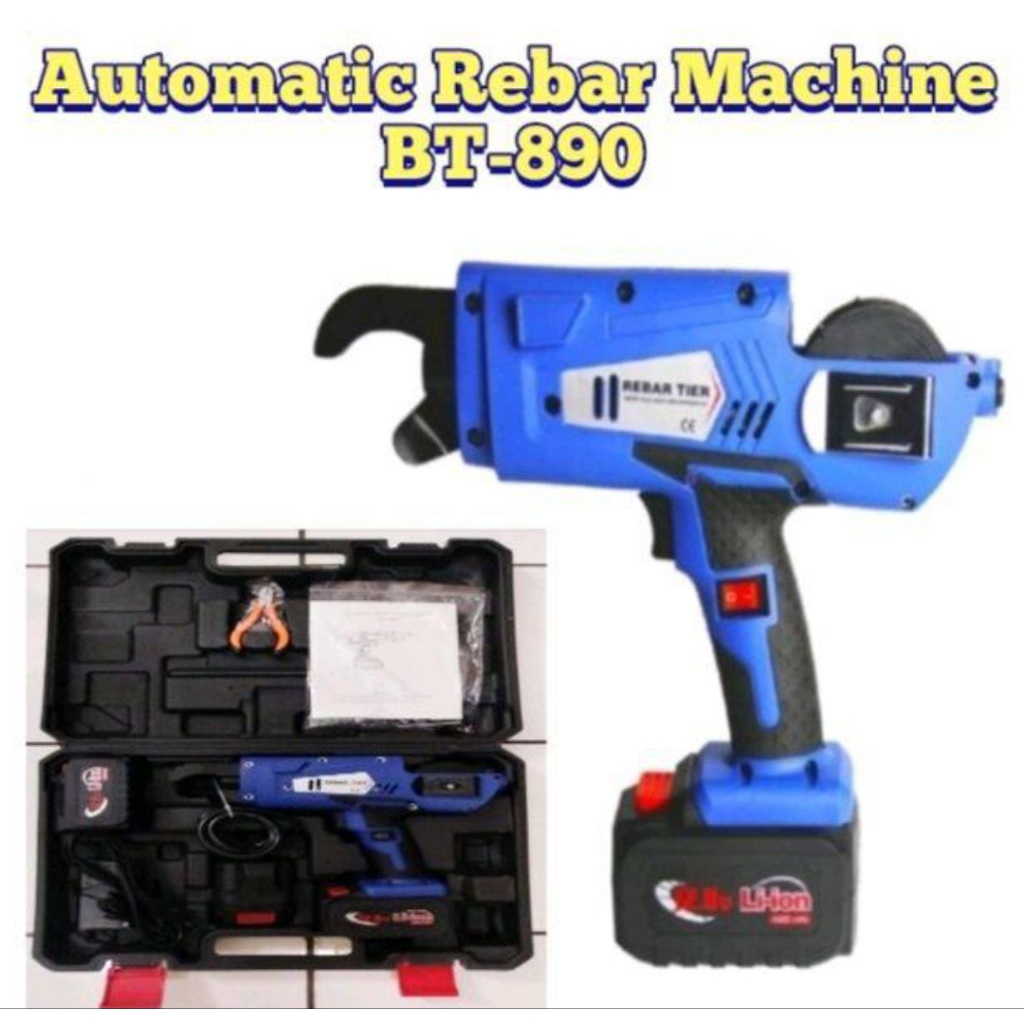 Mesin Pengikat Besi Otomatis Rebar Tier BT890 12.8V Li-Ion – Alat Ikat Beton Cepat & Praktis