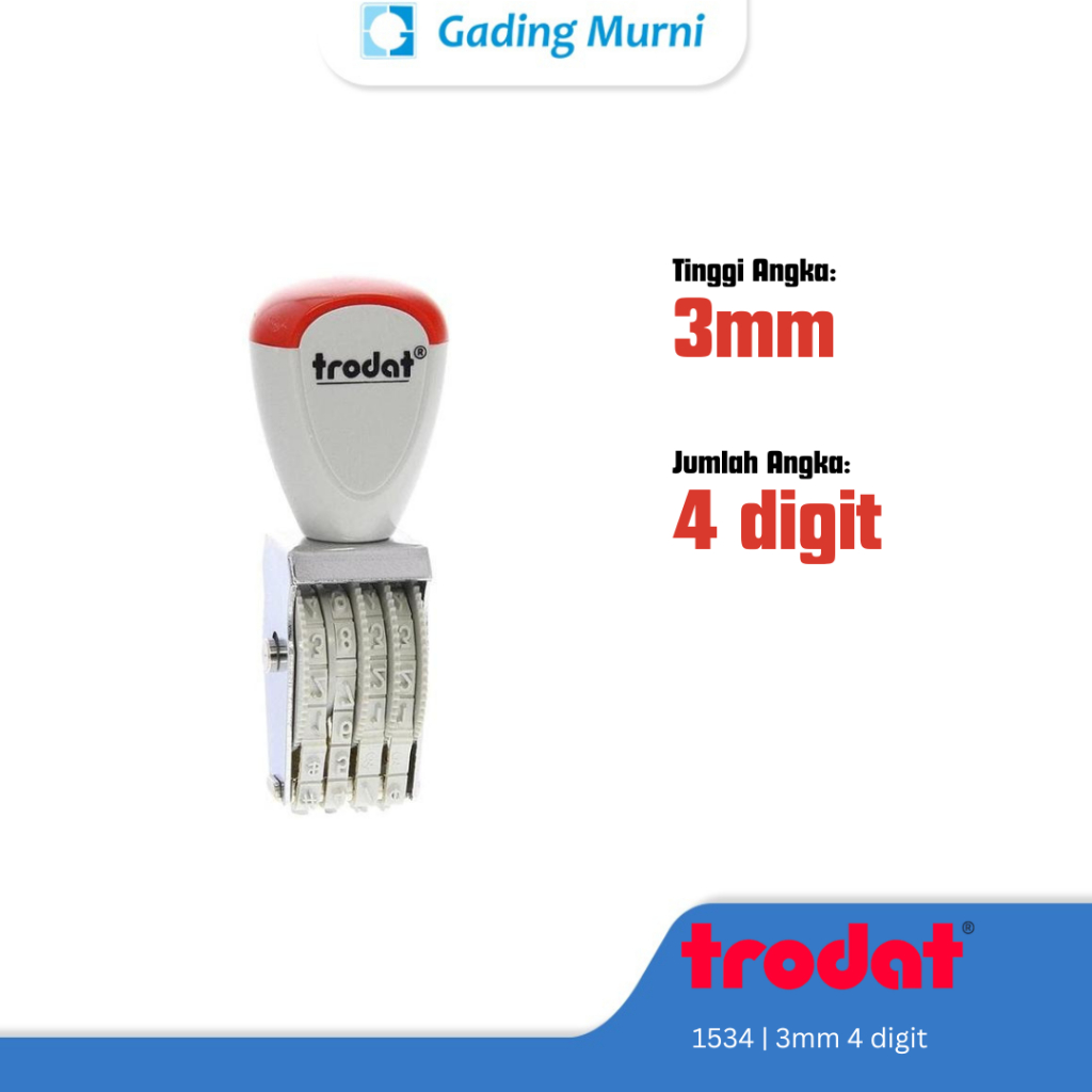 

Stempel trodat angka 1534, 1536, 1538 Tinggi angka 3mm
