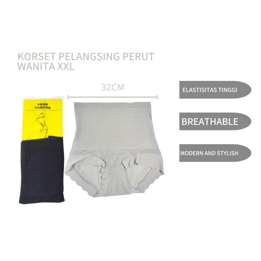 Korset Pelangsing Perut Wanita XXL – High Waist, Nyaman & Stylish