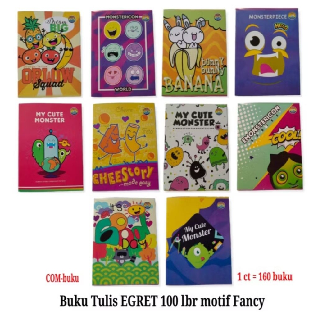

BUKU TULIS 100 LBR MURAH EGRET PER PAK(5 BUKU)