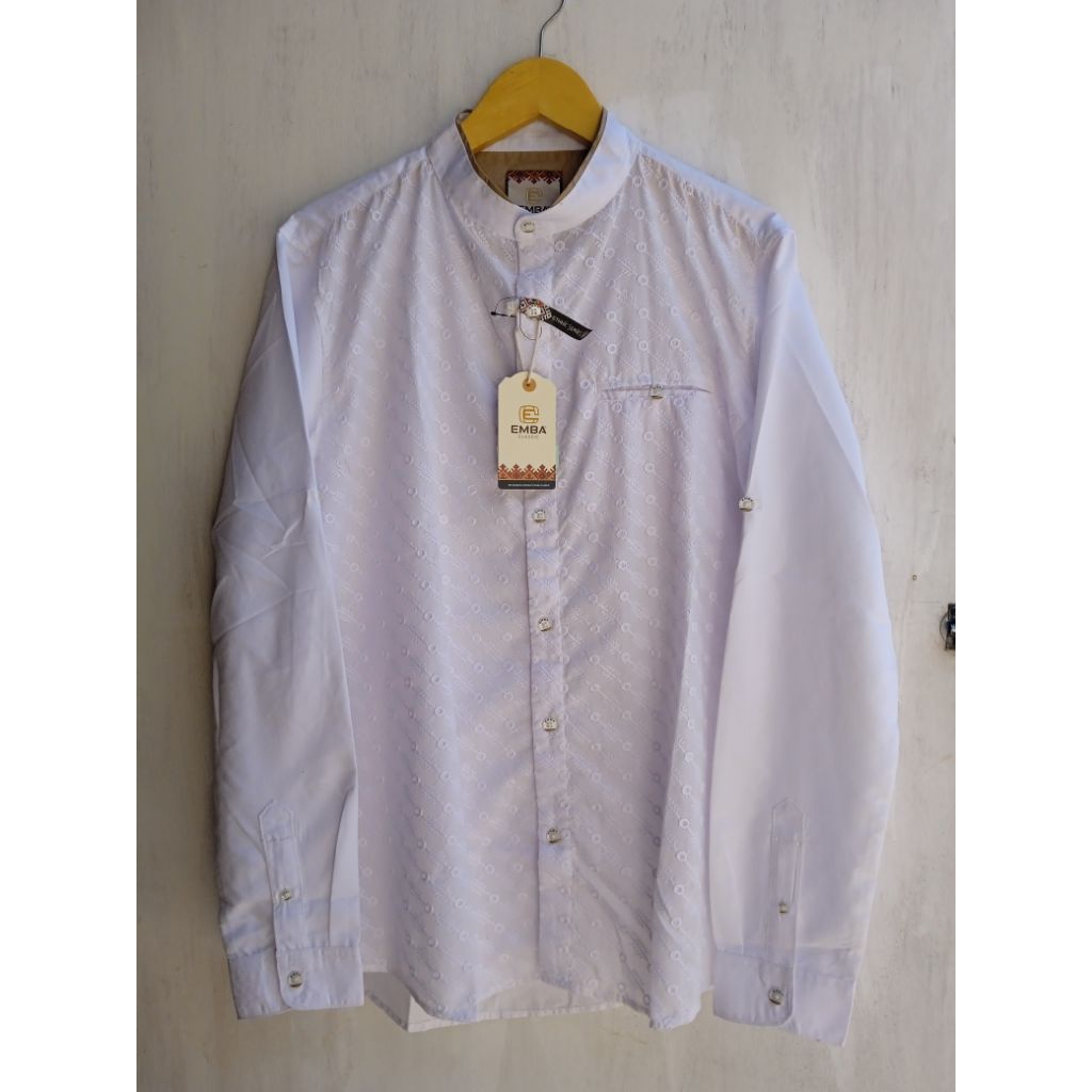 Kemeja Putih Koko Lengan Panjang Emba Original